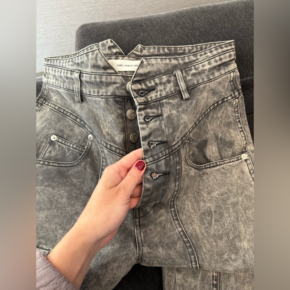 Étoile Isabel Marant Gray Henoya Acid-wash High Rise Slim Jeans US 27 - Picture 15 of 15